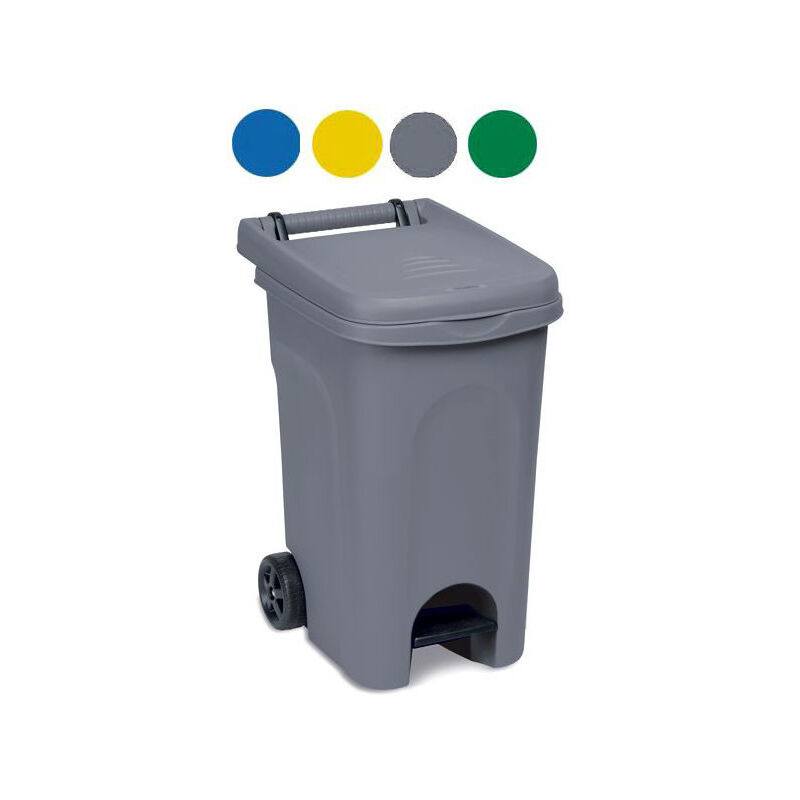 foto del prodotto stefanplast bidone urban quadro con pedale grigio 60 litri