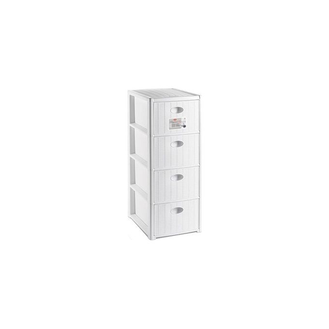 foto del prodotto stefanplast cassettiera 4 cassetti slim elegance bianco