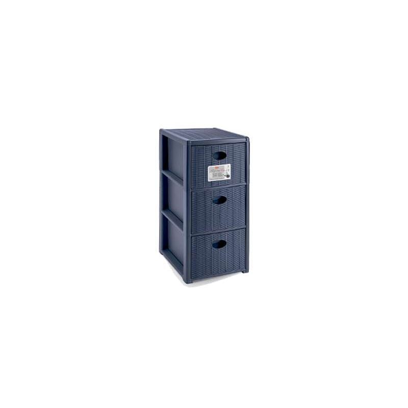 immagine 0 del prodotto stefanplast cassettiera elegance 3 cassetti blu navy 30x40 h 60 cm polipropilene super resistente portaoggetti con ruote