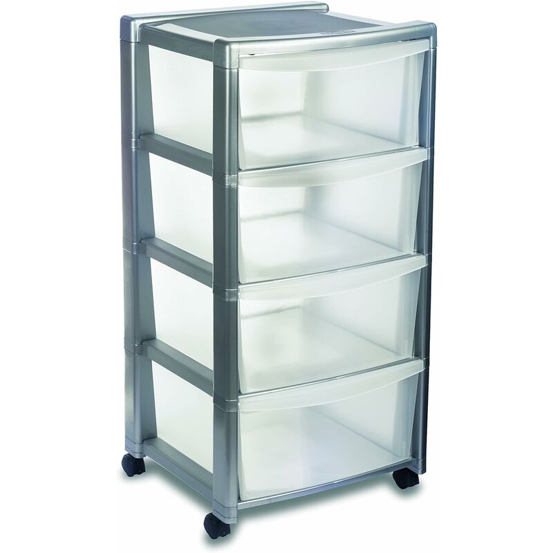 foto del prodotto stefanplast cassettiera p.4 libera silver 40x40 h 80 stefanpl