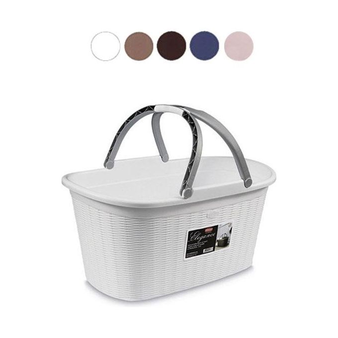 foto del prodotto stefanplast cesta elegance con manico moka 35x58x29cm