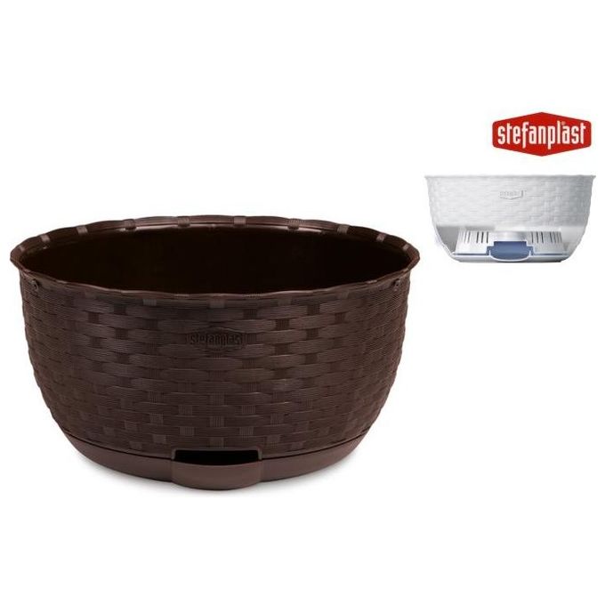 foto del prodotto stefanplast ciotola fiori rattan 30cm marrone