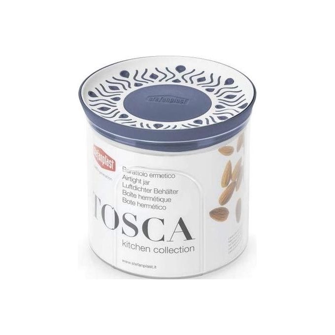 foto del prodotto stefanplast contenitore ermetico tosca tondo 0,7 litri bianco blu