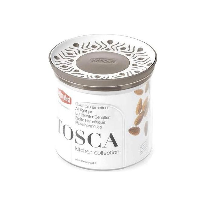 foto del prodotto stefanplast contenitore ermetico tosca tondo 0,7 litri bianco tortora