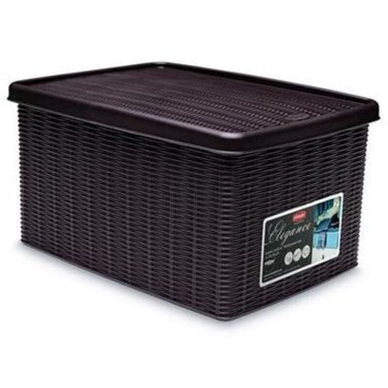 foto del prodotto stefanplast contenitore multiuso elegance lt. 15 - cm.29x39x21 h col. moka stefanplast