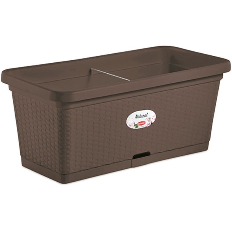 foto del prodotto stefanplast fioriera natural moka con riserva d acqua cm. 80 cm. 80x40x34h lt. 66