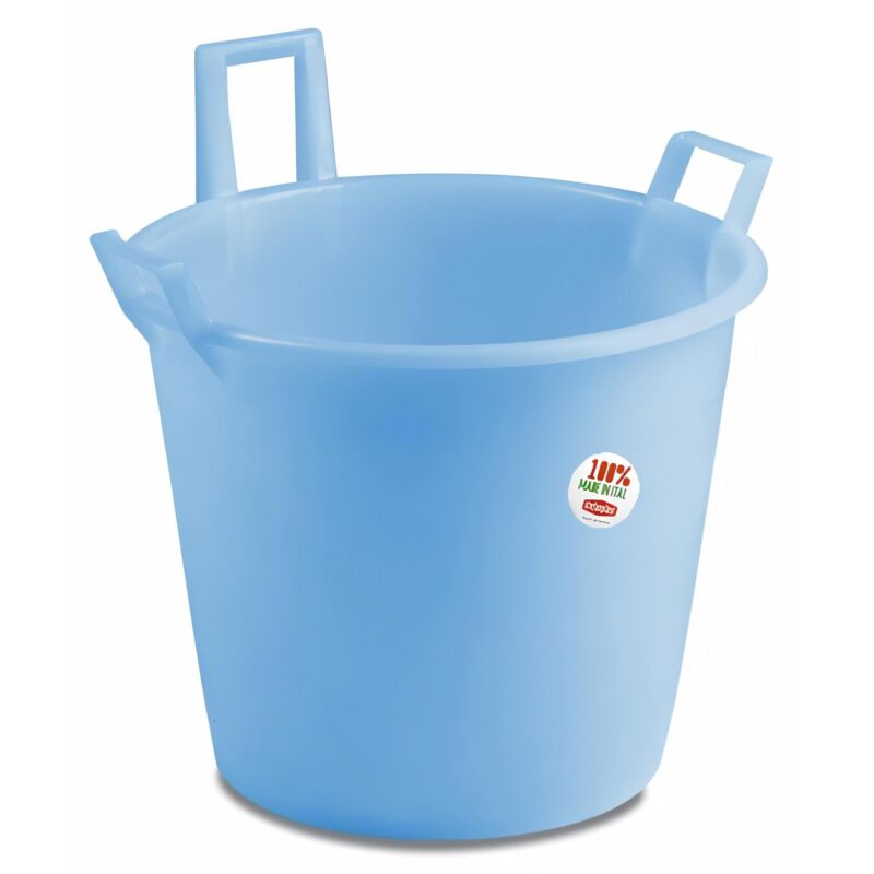 foto del prodotto stefanplast mastello ad uso casalingo con 3 manici in plastica polipropilene azzurro 45 litri