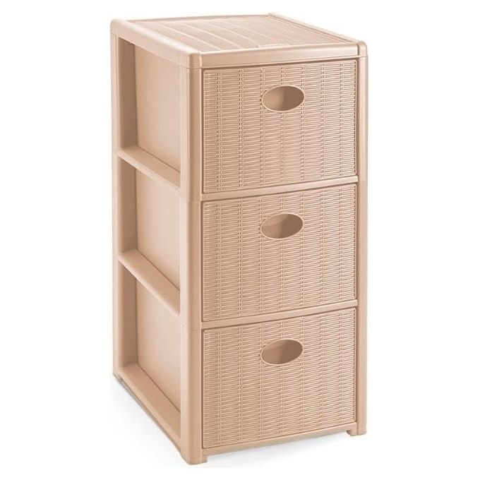 foto del prodotto stefanplast mobile cassettiera elegance slim 3 cassetti cashmere 30x40x60cm