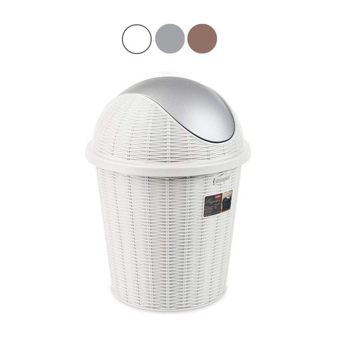 foto del prodotto stefanplast pattumiera basculante elegance grigio 10 litri