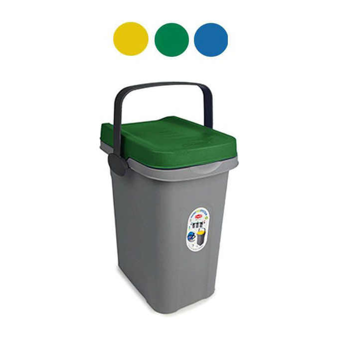 foto del prodotto stefanplast pattumiera eco system 7 litri grigio-blu