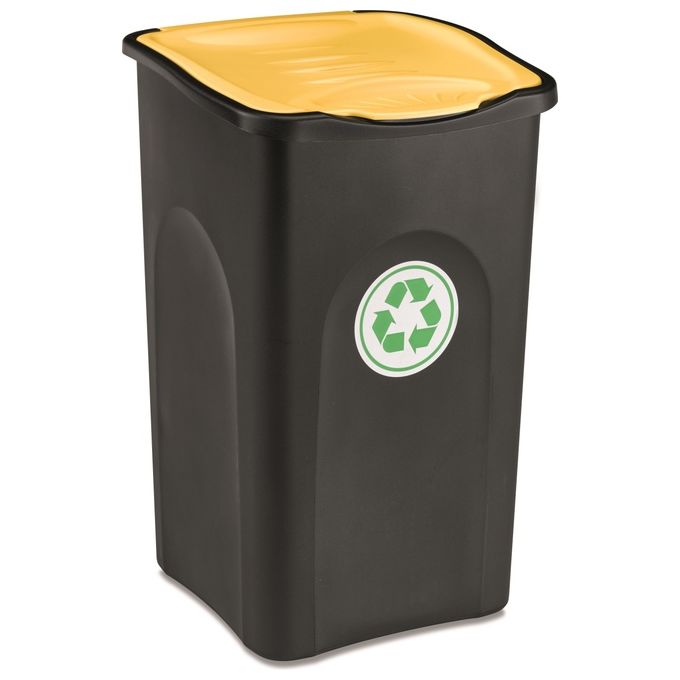 foto del prodotto stefanplast pattumiera ecogreen 37x37x56cm 50lt nero giallo