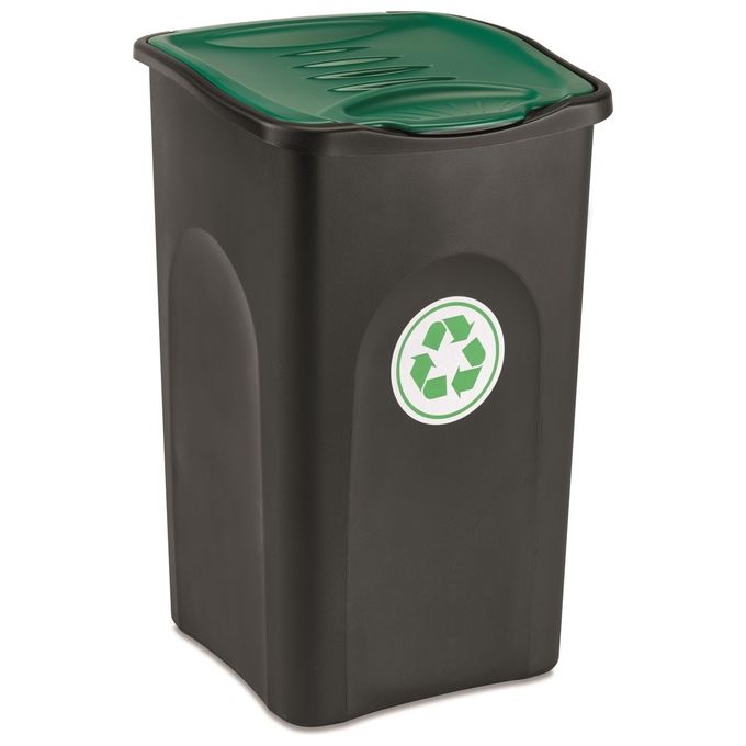 foto del prodotto stefanplast pattumiera ecogreen 37x37x56cm 50lt nero verde