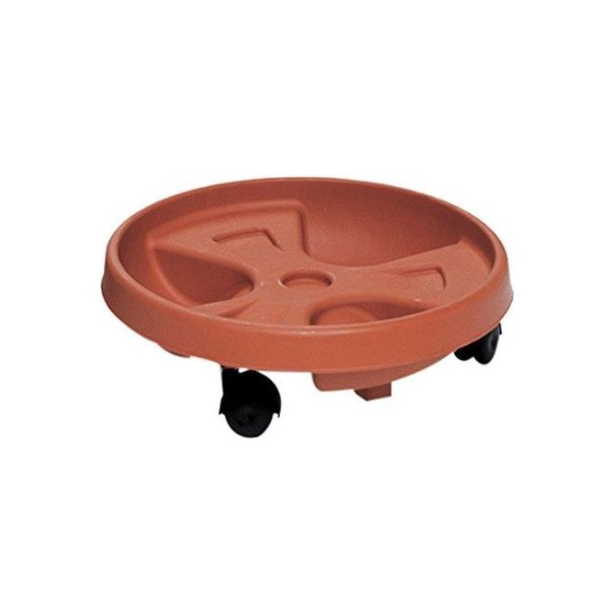 foto del prodotto stefanplast sottovaso in plastica medio roll ruote coccio 35