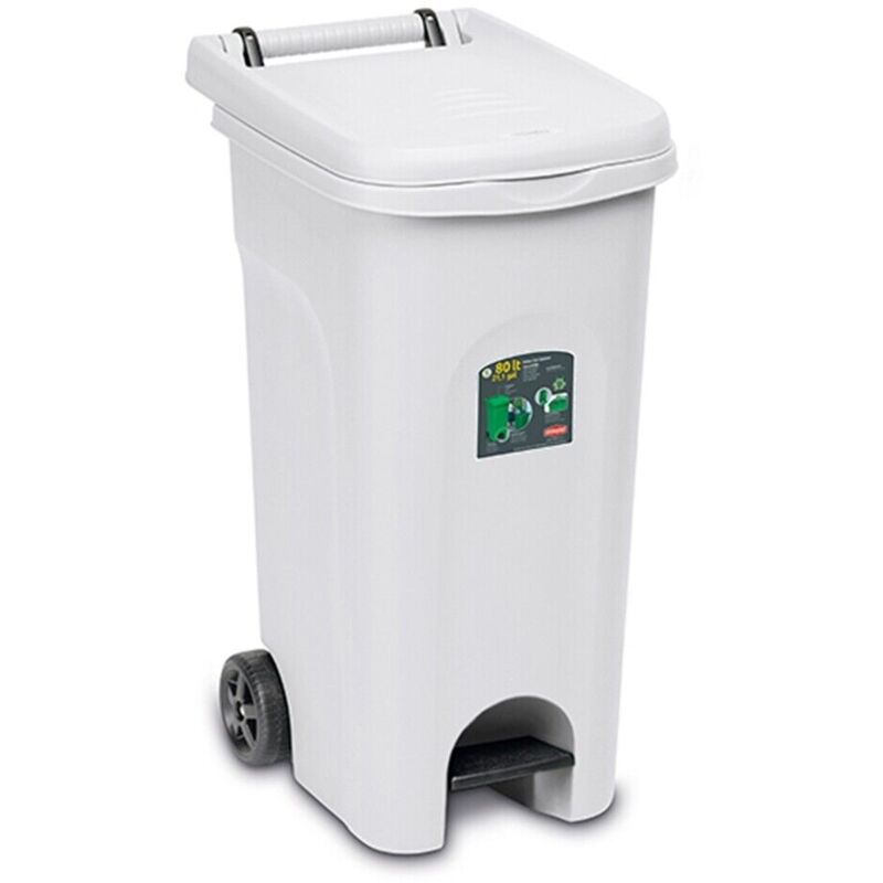 foto del prodotto stefanplast urban eco system con pedale 80lt bianco