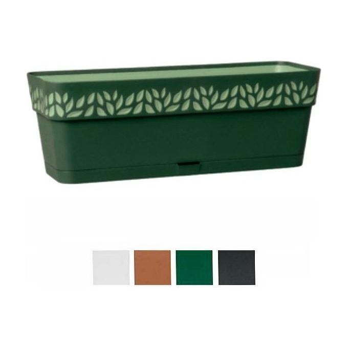 foto del prodotto stefanplast vaso cloe rettangolare riserva acqua grafite 50cm