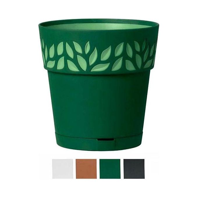 foto del prodotto stefanplast vaso cloe tondo riserva acqua grafite 30x29cm