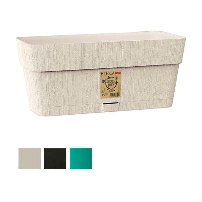 foto del prodotto stefanplast vaso ethica rettangolare riserva acqua verde oliva 50cm