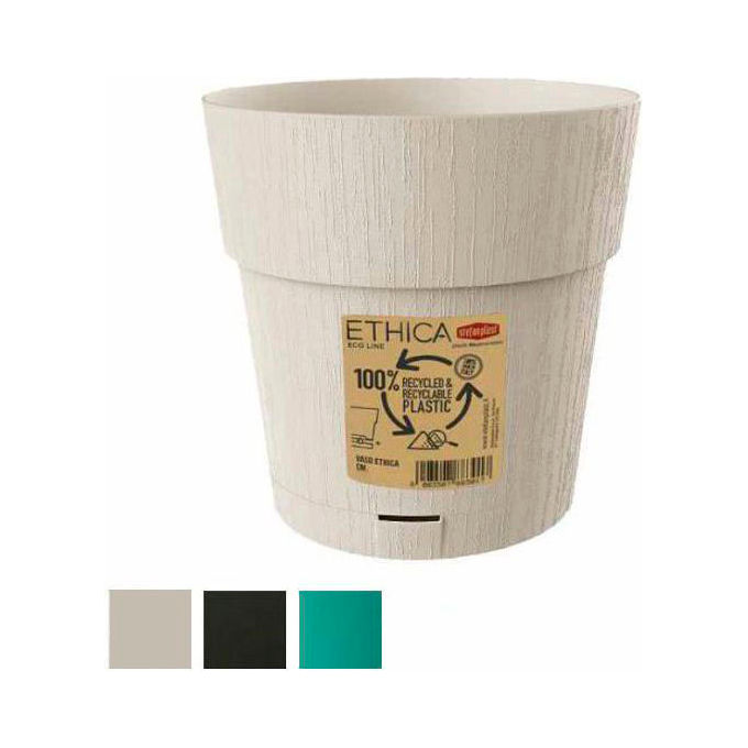 foto del prodotto stefanplast vaso ethica tondo riserva acqua gesso 25x25cm