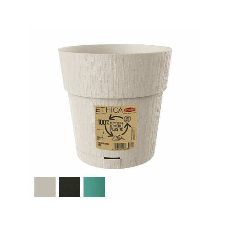 foto del prodotto stefanplast vaso ethica tondo riserva acqua verde 25x25cm