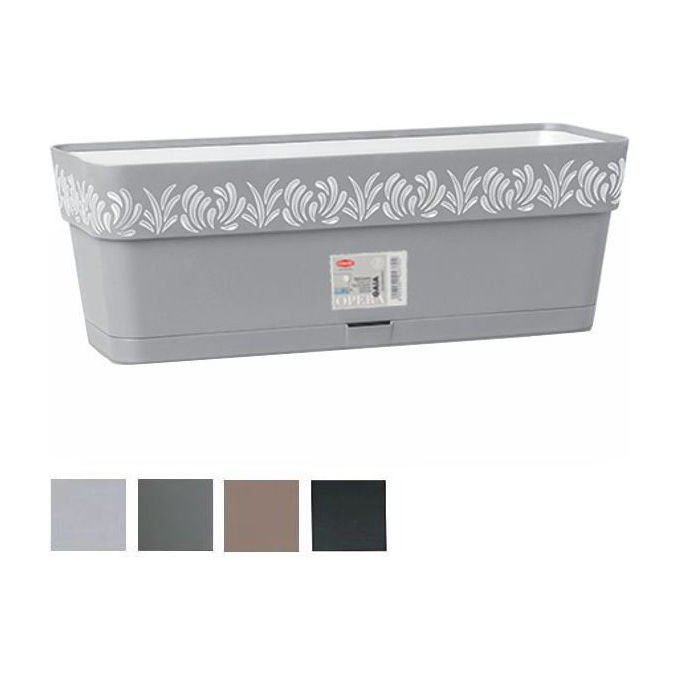 foto del prodotto stefanplast vaso gaia rettangolare riserva acqua grigio 30cm