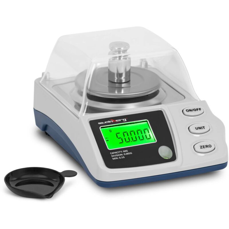 foto del prodotto steinberg systems bilancia di precisione digitale 0,1 60 g 0,005 g 68 mm teca di