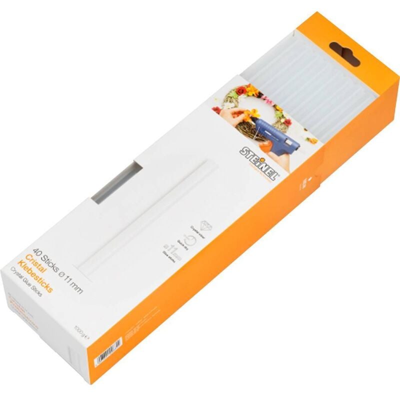 foto del prodotto steinel 006822 stick colla a caldo 11 mm 250 mm trasparente 1000 g 40 pz.