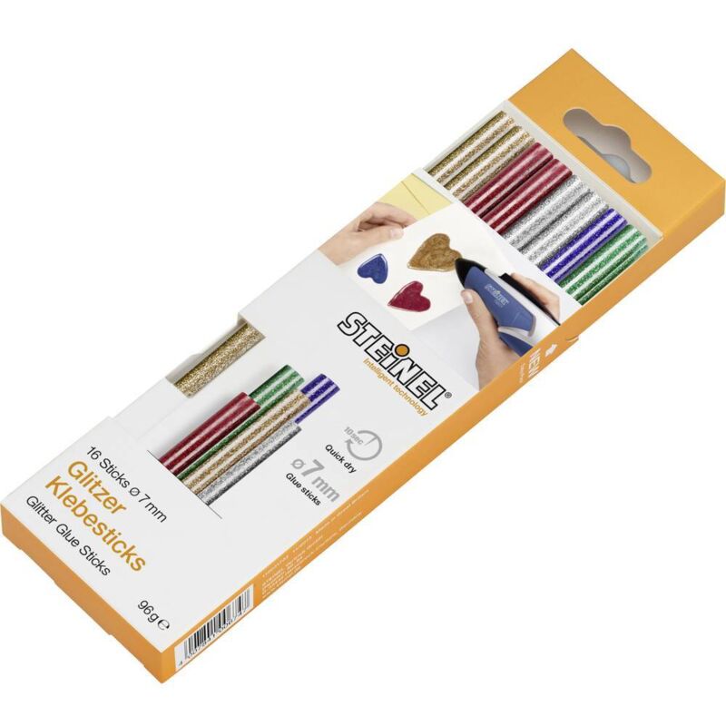foto del prodotto steinel stick colla a caldo 7 mm oro, argento, verde, blu, rosso 16 pz.