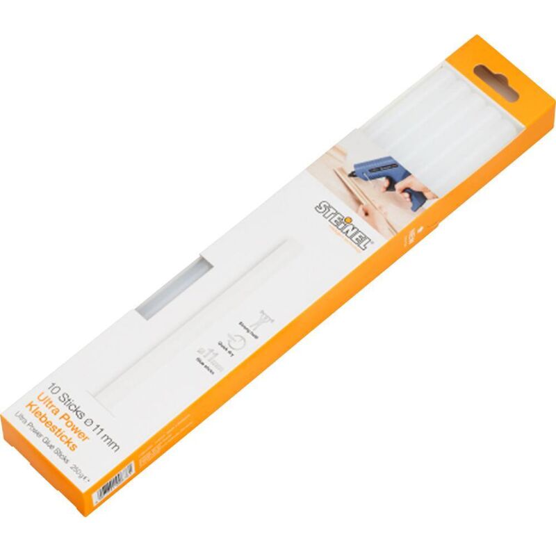 foto del prodotto steinel ultra power stick colla a caldo 11 mm 250 mm trasparente 250 g 10 pz.