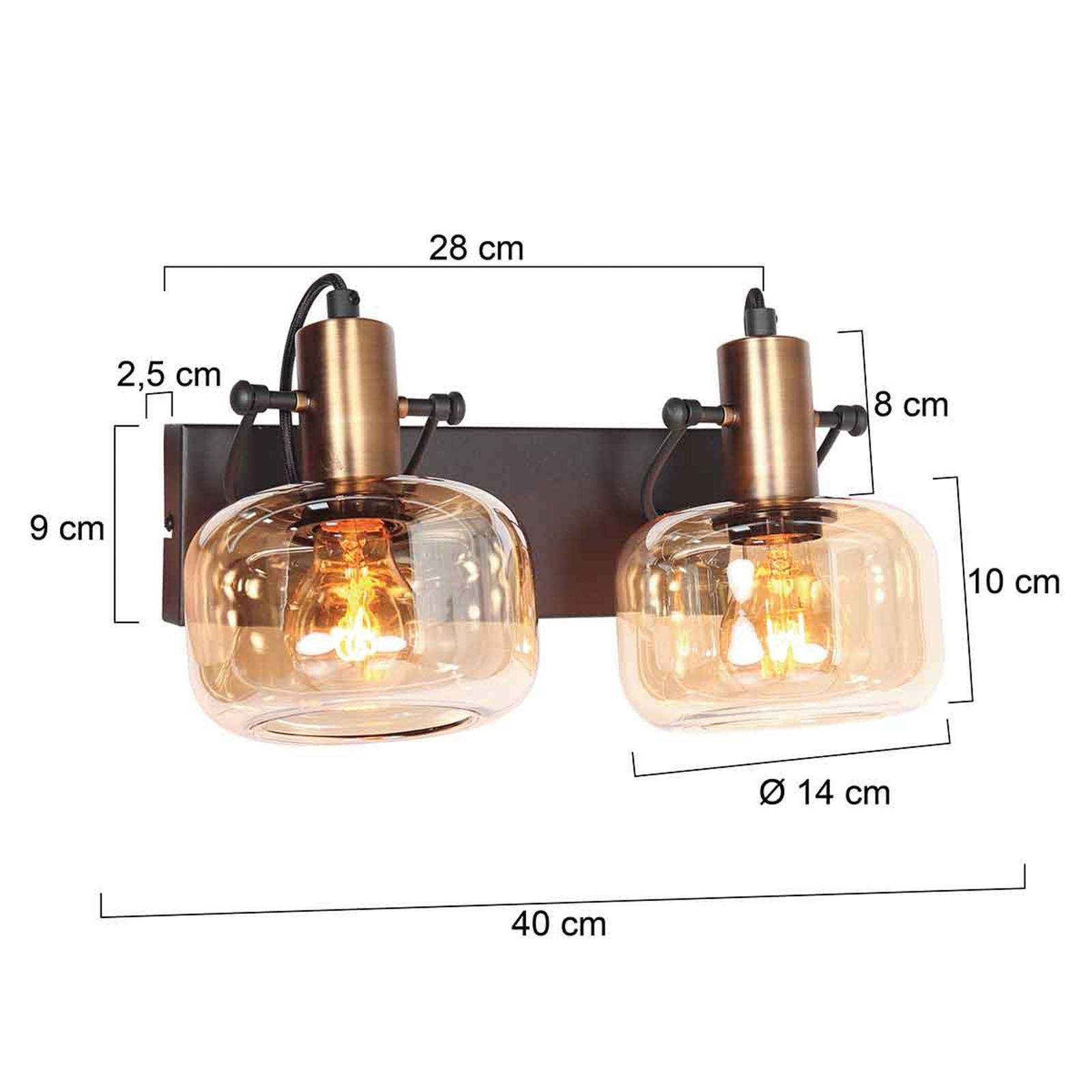 foto del prodotto steinhauer applique glaslic, 2 luci, ambra, vetro, metallo