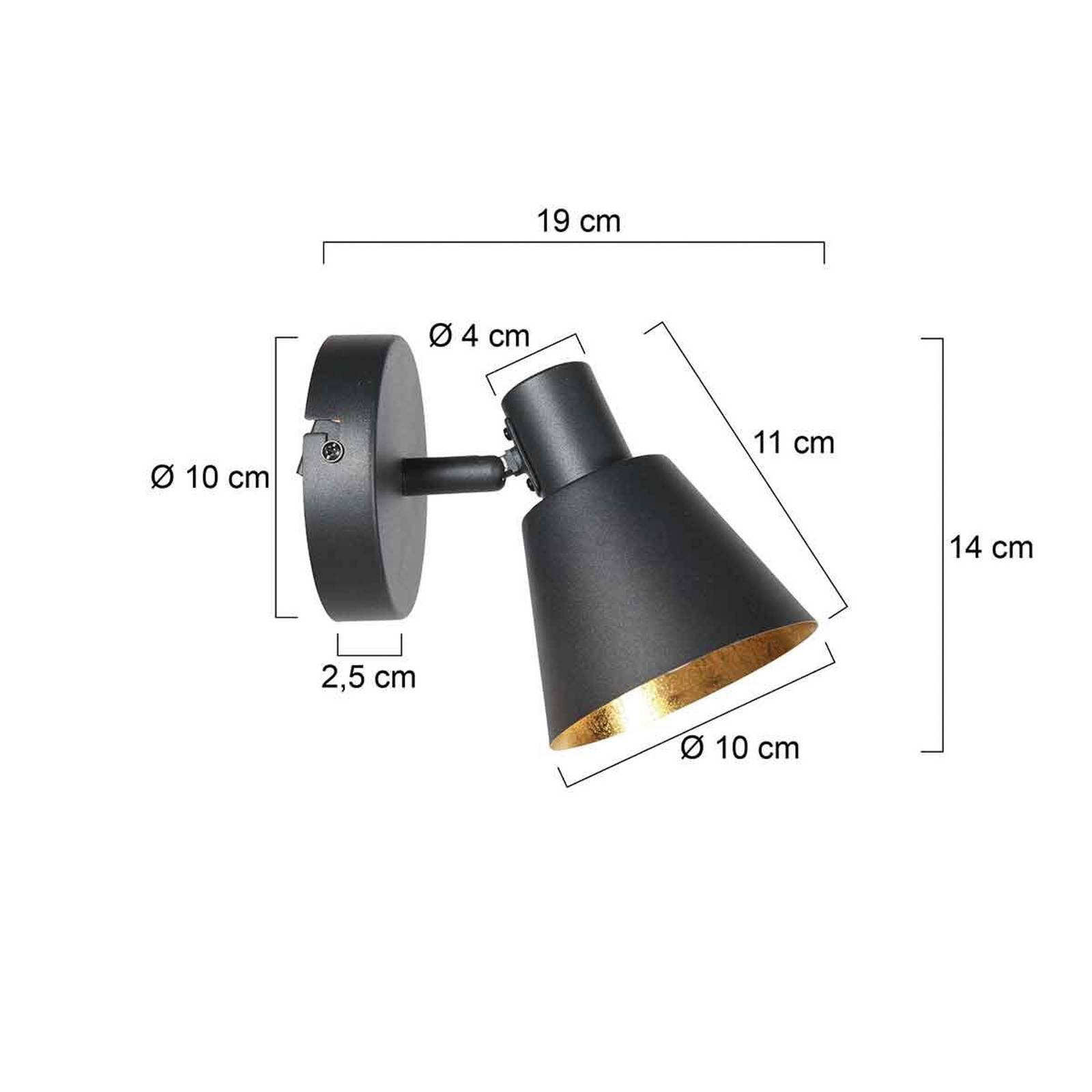 foto del prodotto steinhauer faretto da parete oeroe, a 1 luce, nero, metallo, e14