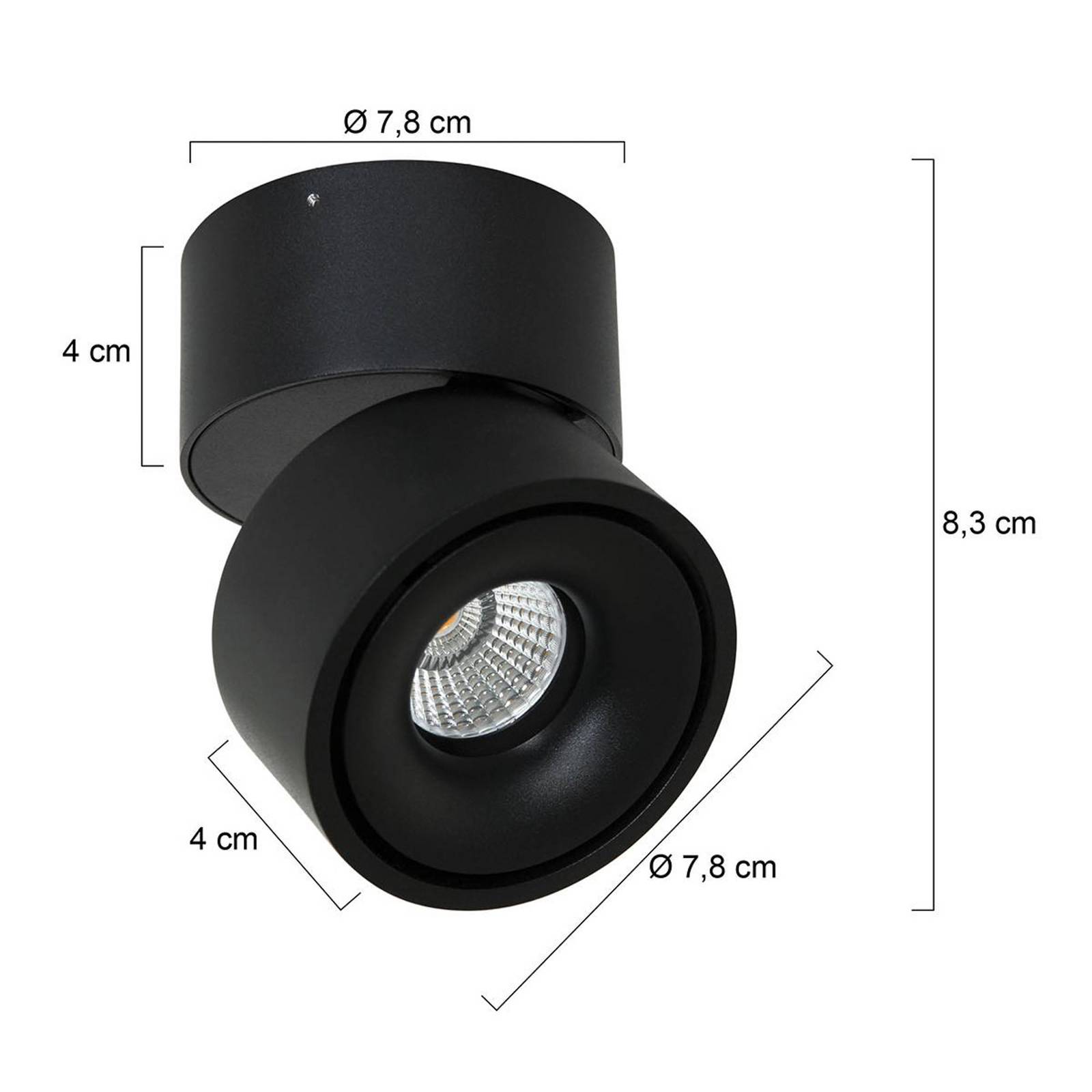 foto del prodotto steinhauer faretto da soffitto led fez, nero, a 1 luce, metallo, orientabile