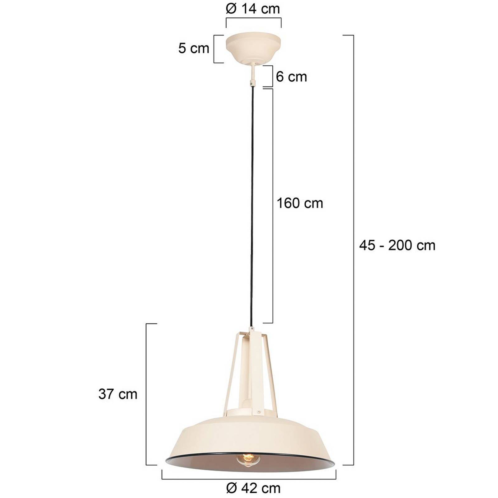 foto del prodotto steinhauer lampada a sospensione eden, color crema, metallo, portalampada e27