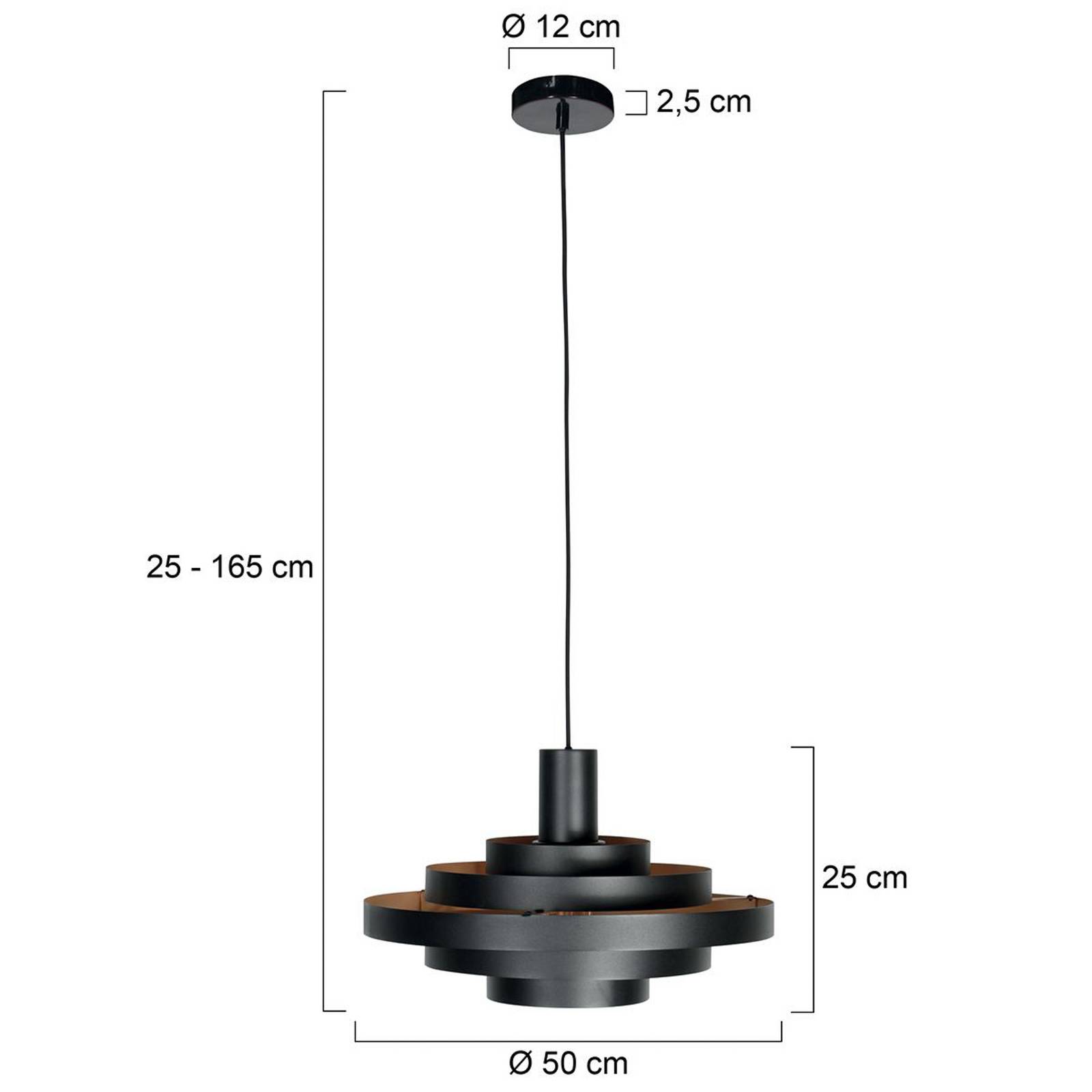 foto del prodotto steinhauer lampada a sospensione halo cirque, nero, metallo, 50 cm, e27