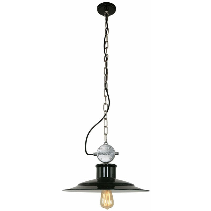 foto del prodotto steinhauer lampada a sospensione tavolo da pranzo lampada da soggiorno retr nera, paralume vintage regolabile in altezza, metallo argento, 1x e27,