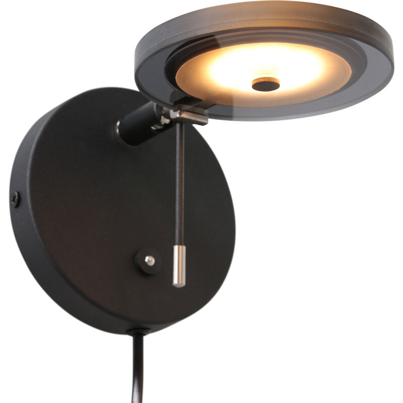foto del prodotto steinhauer lampada da parete turound nero vetro metallo 