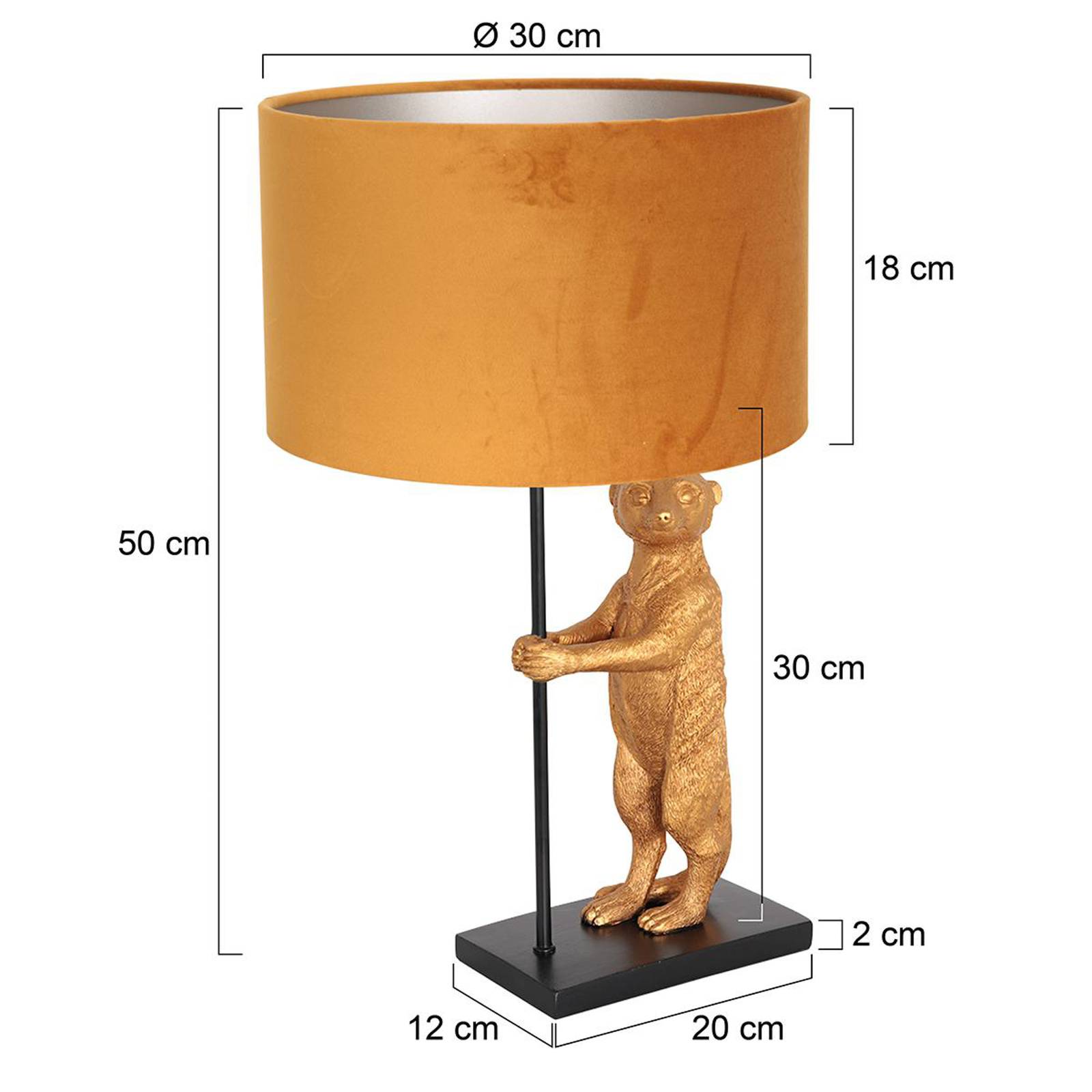 foto del prodotto steinhauer lampada da tavolo animaux 8228zw, metallo, velluto, oro, nero