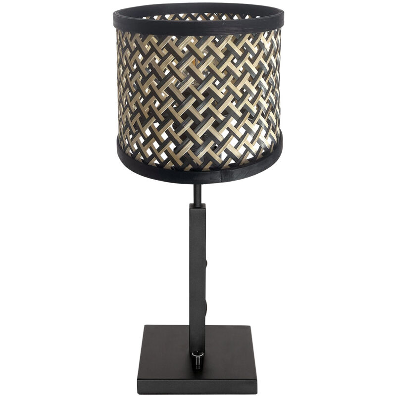 foto del prodotto steinhauer lampada da tavolo stang nero lino metallo 
