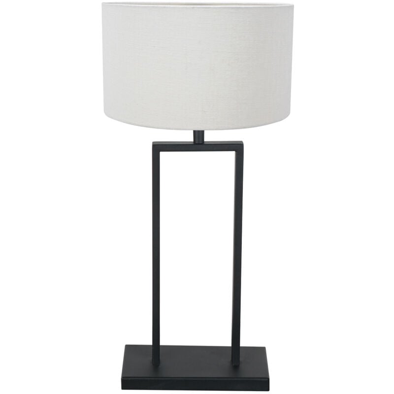 foto del prodotto steinhauer lampada da tavolo stang nero lino metallo 