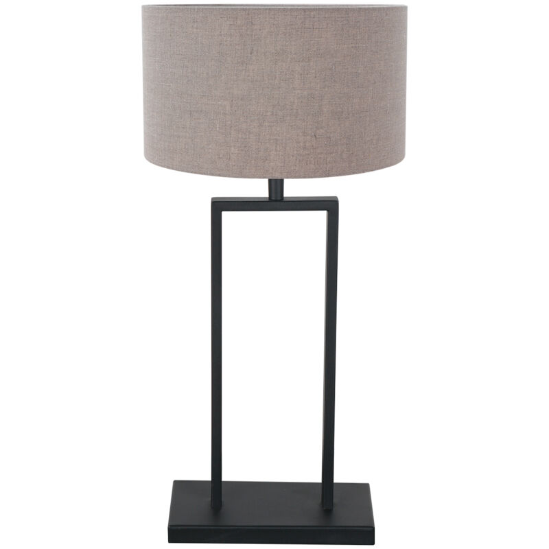 foto del prodotto steinhauer lampada da tavolo stang nero lino metallo 