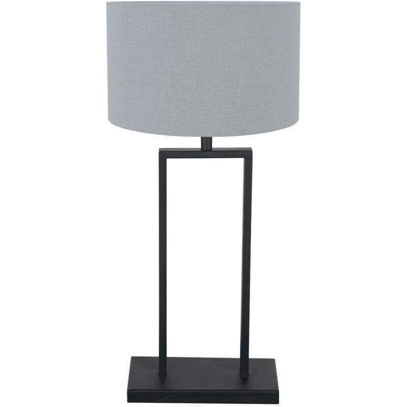 foto del prodotto steinhauer lampada da tavolo stang nero lino metallo 