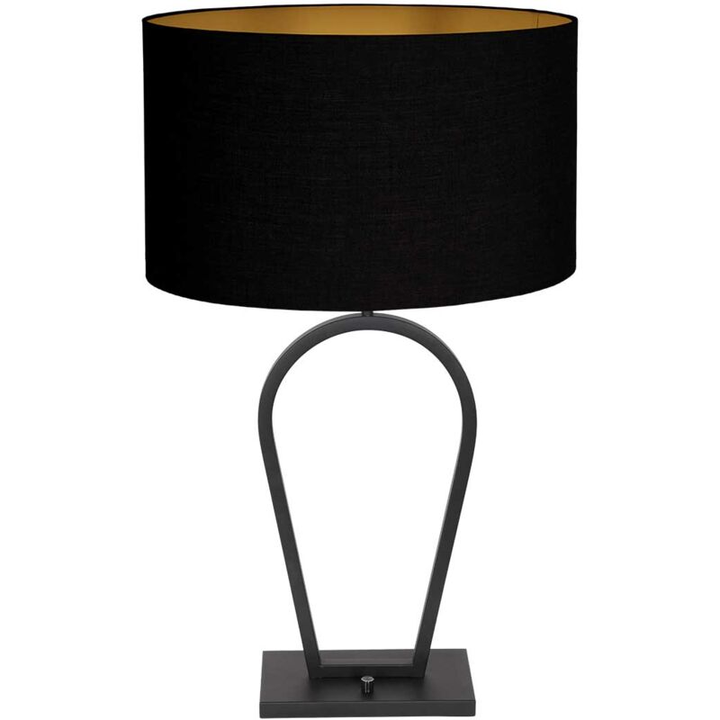 foto del prodotto steinhauer lampada da tavolo stang nero lino metallo 