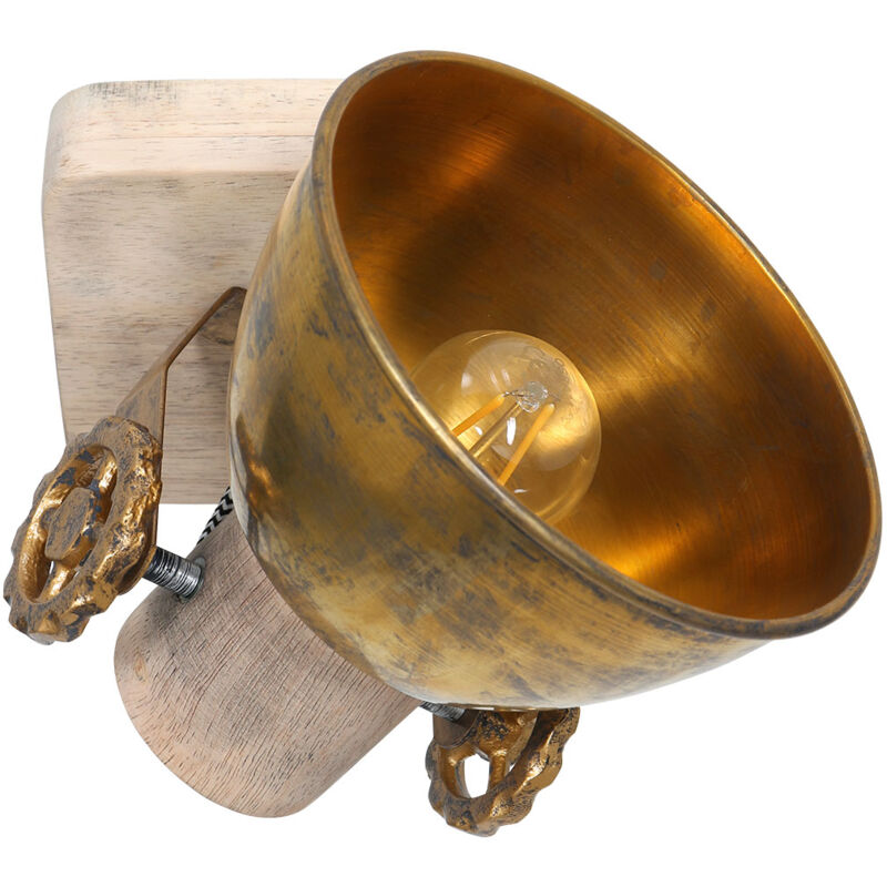 foto del prodotto steinhauer mexlite faretto gearwood bronzo metallo legno di gomma 