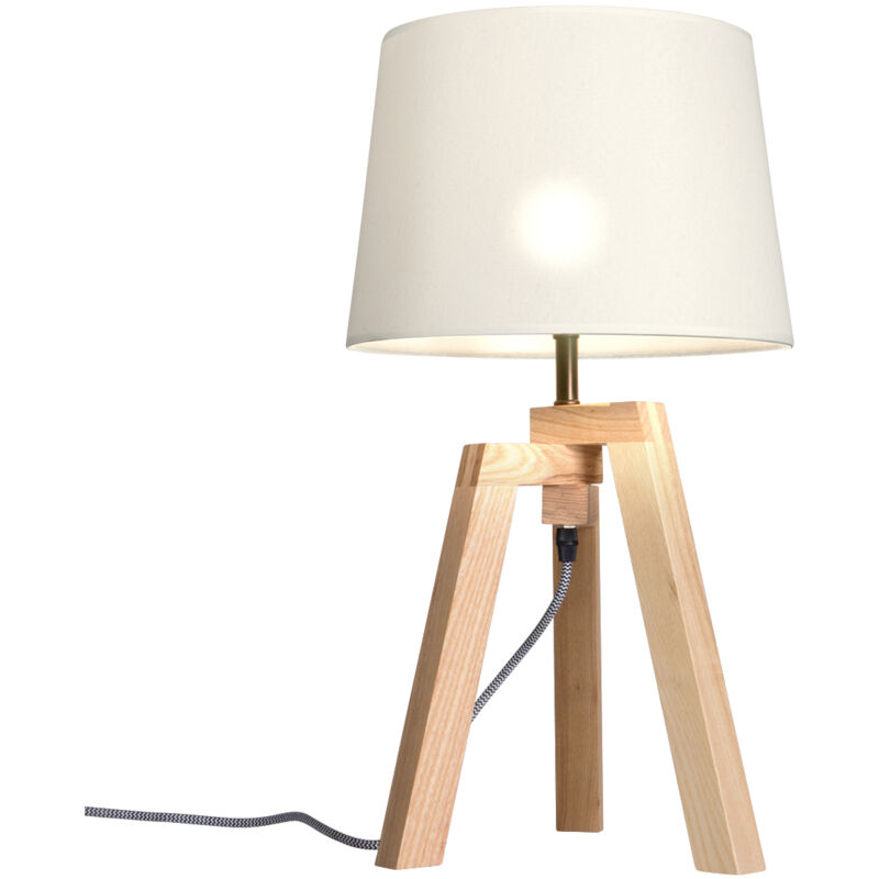 foto del prodotto steinhauer mexlite lampada da tavolo sabi legno legno lino 30cm