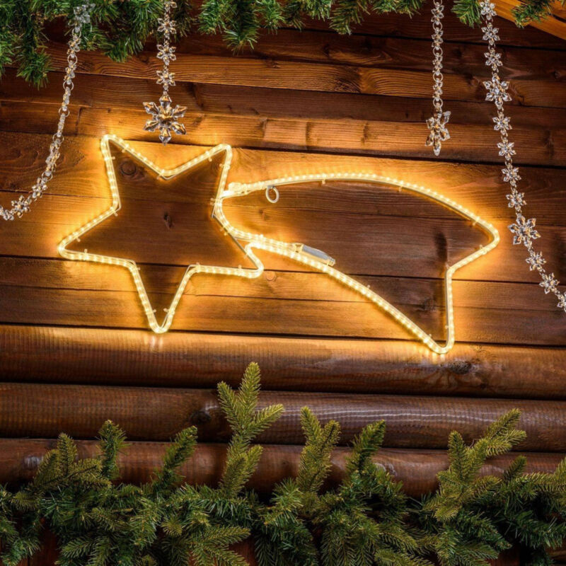foto del prodotto stella cometa luminosa 65 cm in tubo luminoso a led bianchi luce bianca calda trade shop traesio