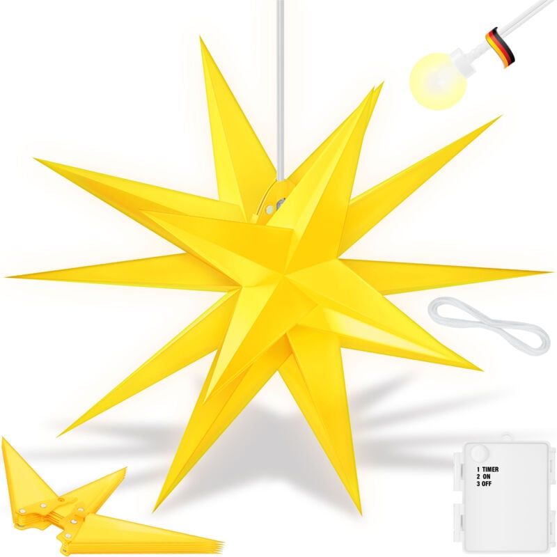 foto del prodotto stella illuminata 3d stella di natale a led con timer per interni ed esterni stella dell avvento illuminata da appendere luce bianca calda gialla 