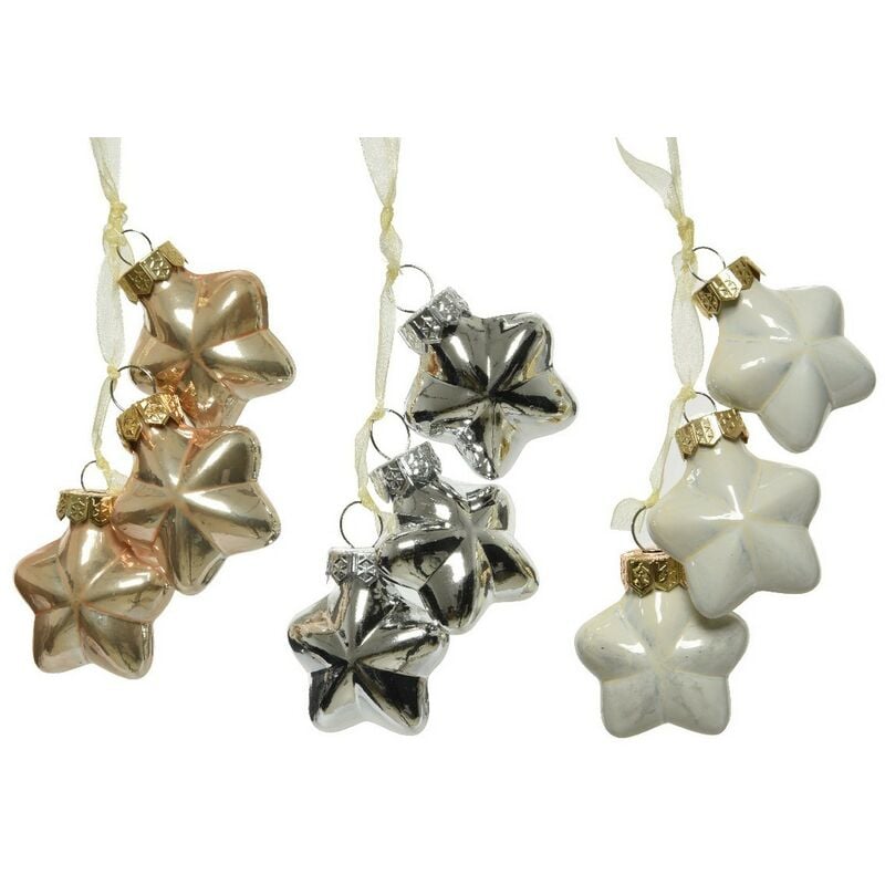 foto del prodotto stella in vetro 4 cm. set di 3.