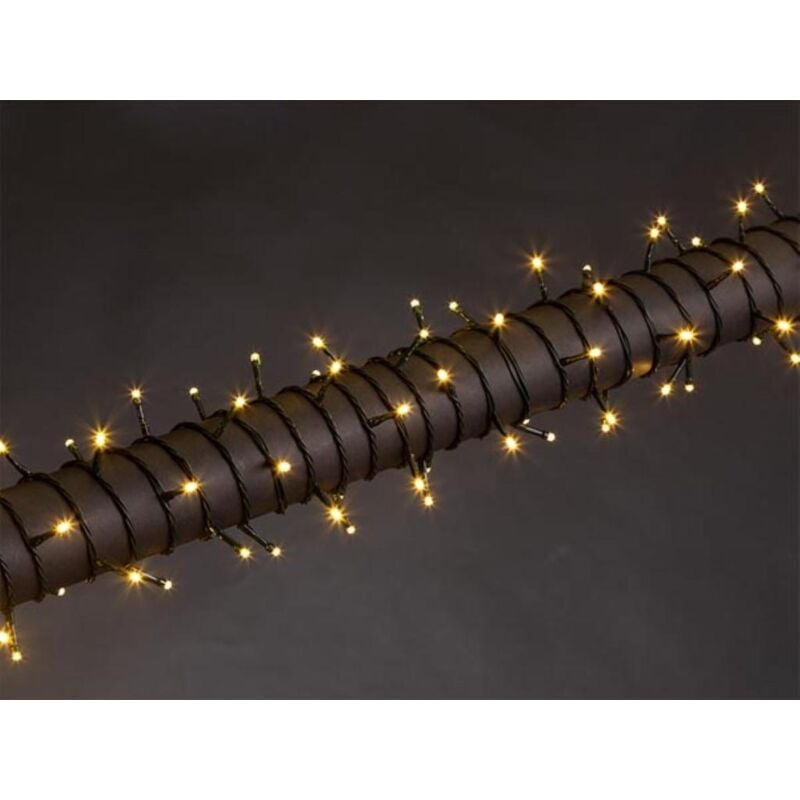 foto del prodotto stella led 8 m 120 lampade bianco caldo filo verde 24 v