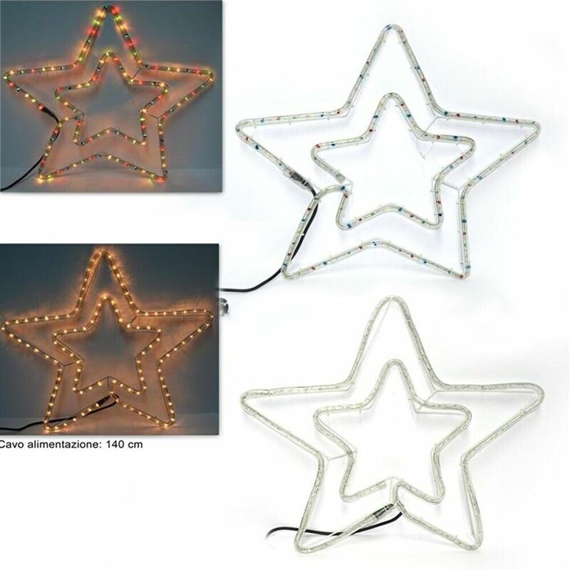 foto del prodotto stella luminosa da parete luci multicolor o bianco caldo decorazioni natale da esterno o interno balcone capanna presepe colorigenerali multicolor