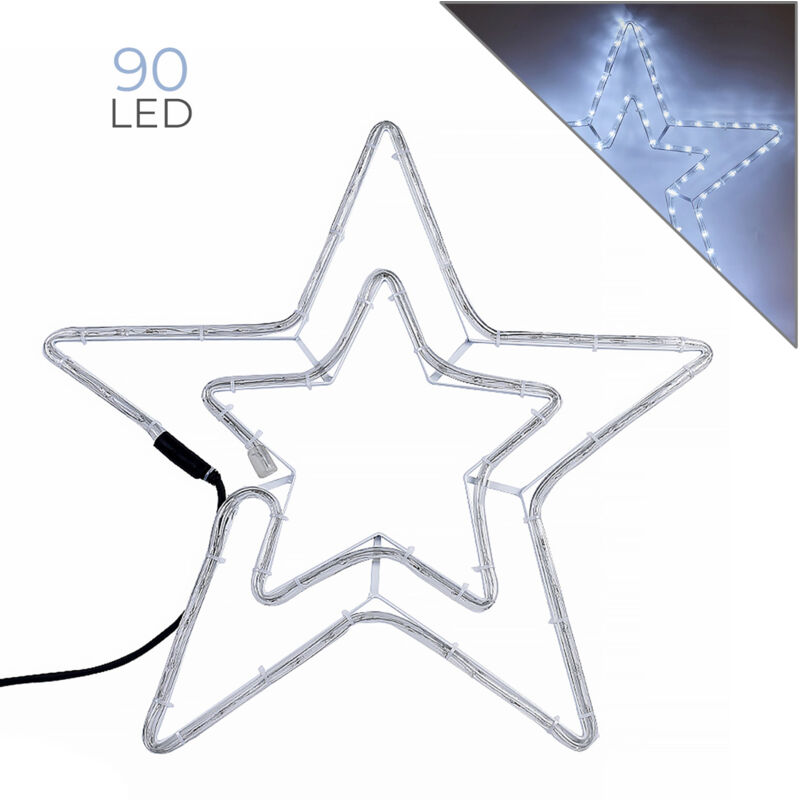 foto del prodotto stella luminosa led decorativa 90 luci bianche per interni ed esterni - ideale per decorazioni natalizie
