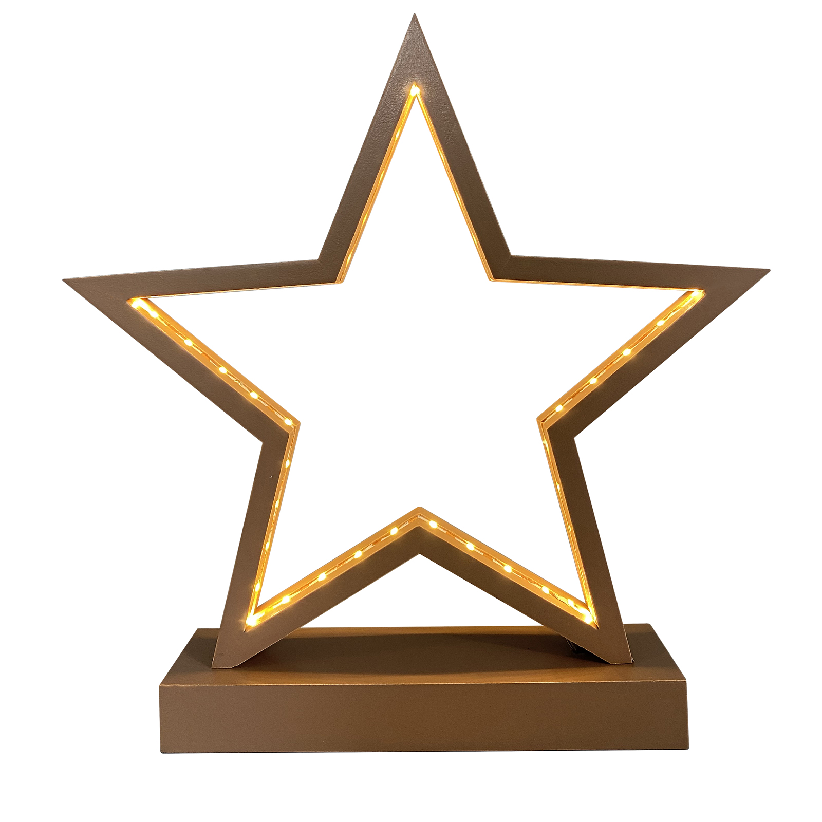 foto del prodotto stelle led in legno marrone